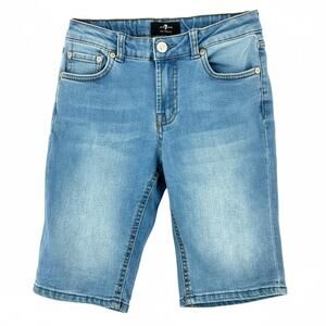 7 For All Mankind Jeans Girls Light Blue Mid Rise Regular Fit Denim Sz 14